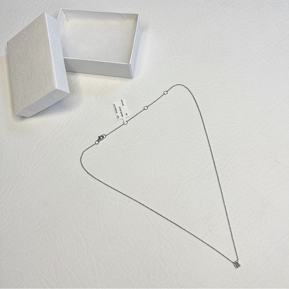 NWT 14K White Gold and Diamond Necklace - Picture 2 of 8